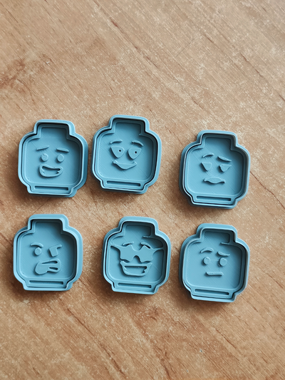 cookie cutters legoheads by libro household decor cookiecutter cutter brick legohead head x1c p1p p1s a1 3d print model - Mito3D