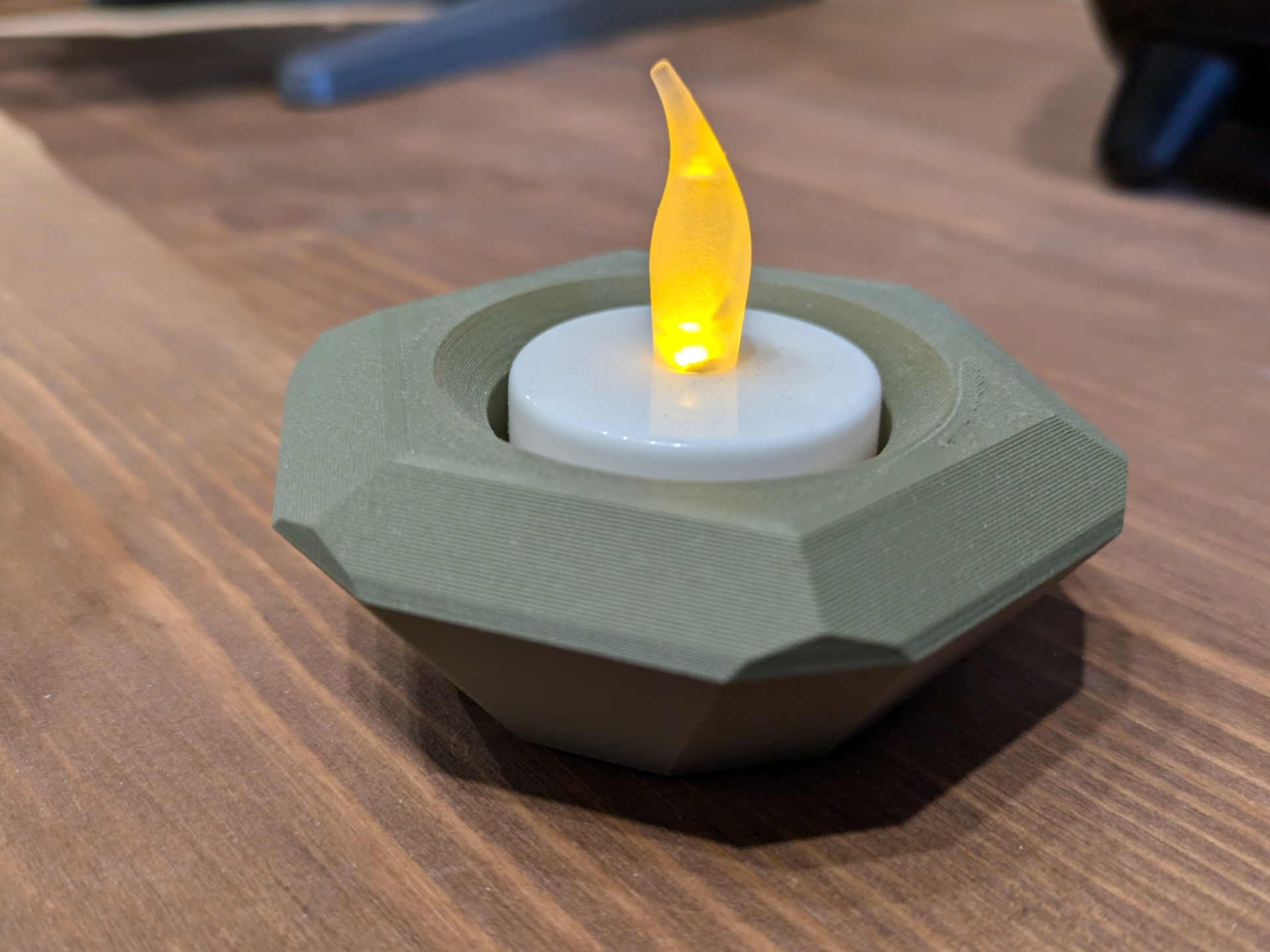 lapidado tea light suporte by elothan casa decoração chá chá leve vela tocha luz caso bainha acessório decorativo 3D print model - Mito3D