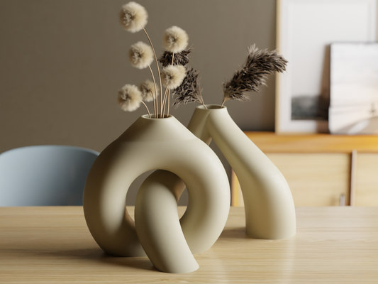 interlocking toroidal vases a minimalist masterpiece by collecticraft household decor home vase house modern art minimal design forniture flower pot slim elegance elegant 3d print model - Mito3D