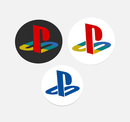 playstation logo duo untersetzer einstellen by howell kunst zeichen logos playstation5 spieler küste gaming schreibtisch büro ps5 ps1 nerd 3d print model - Mito3D