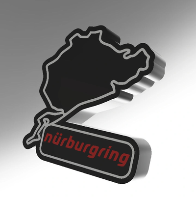 n rburgring lightbox light box by 3dgenius art signs & logos led accessory house decor logo design circuit car cars sim simrace simracing racing 3d print model - Mito3D