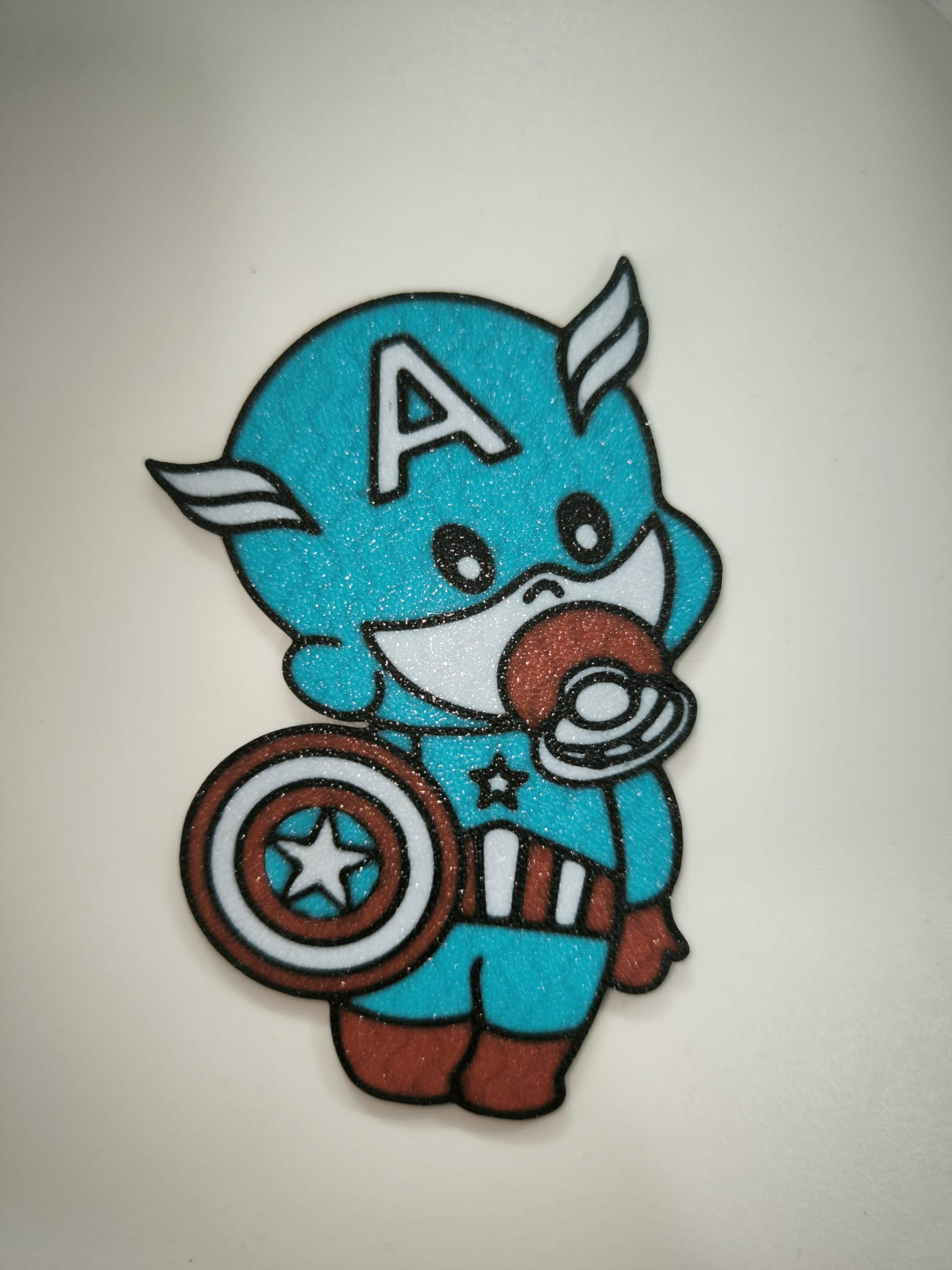 baby capitan america magnet wall art by fv racing tools gadgets 2d capitanamerica accessory child 3D print model - Mito3D