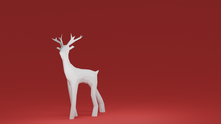 enfant noël cerf poly remixé by maxtee ménage festivités cadeau renne rennesnoël décorations joyeux 3d print model - Mito3D