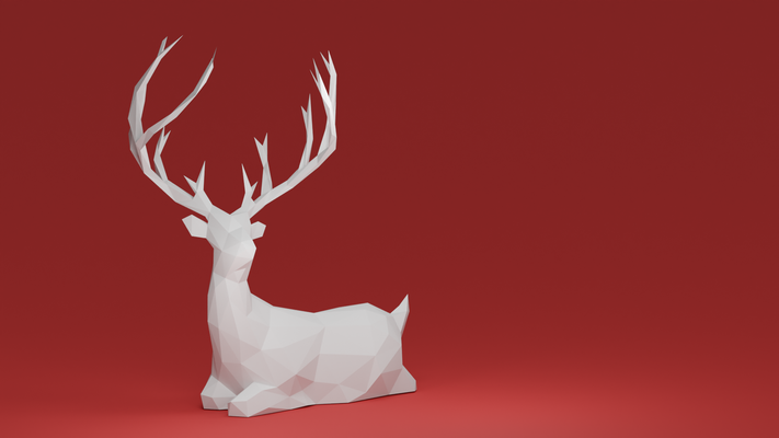 pose noël cerf poly remixé by maxtee ménage festivités lowpoly cadeau renne rennesnoël décorations joyeux 3d print model - Mito3D