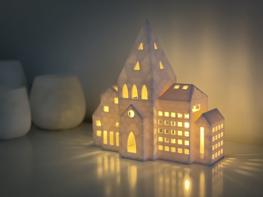 natal moderno chá leve cidade 1 or 3 conduziu luzes chá by maxtee casa festividades presente lanterna cidade luz led natal enfeite decorações feliz enfeites vela decoração suporte azul lâmpada led castiçal tealight 3d print model - Mito3D