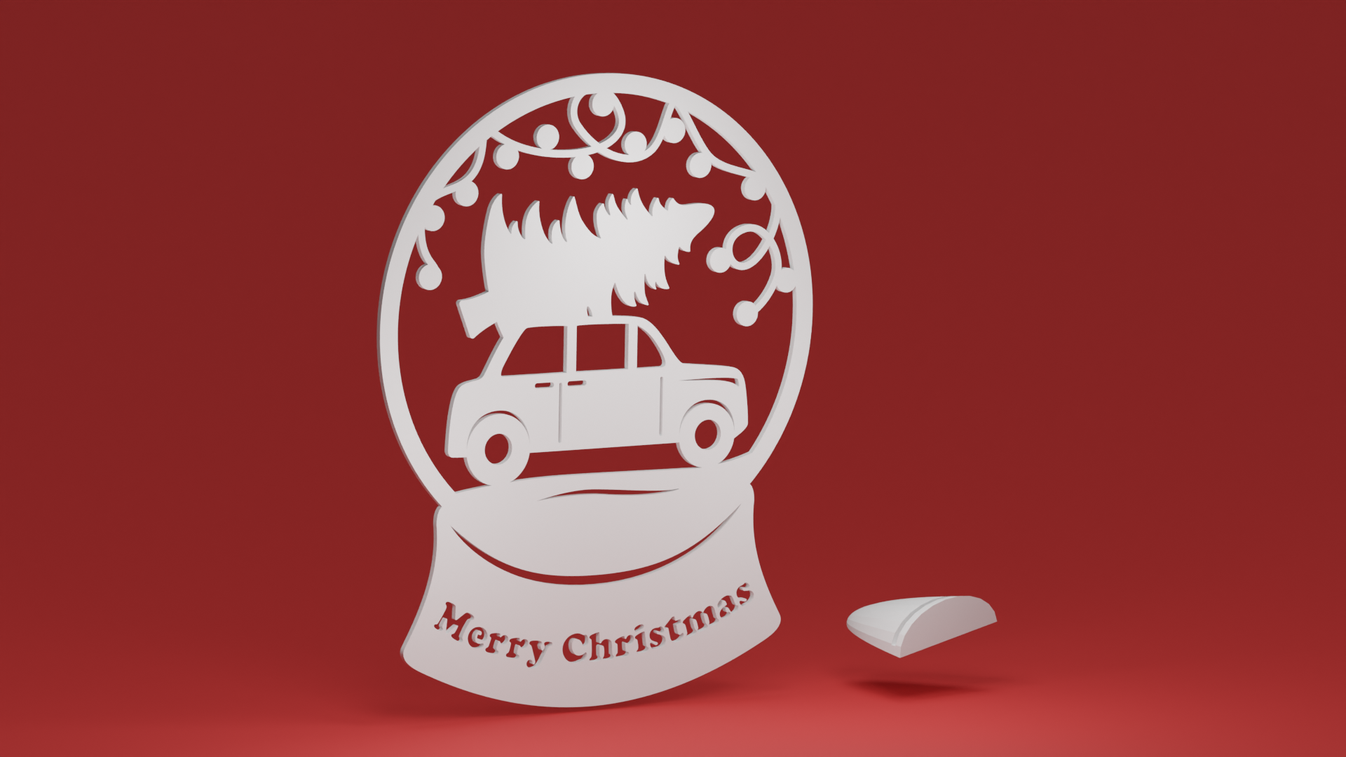 neve globo retro carro natal árvore an opcional personalizadas exibição ficar pé independente by maxtee casa festividades vw besouro vwbeetle 3D print model - Mito3D