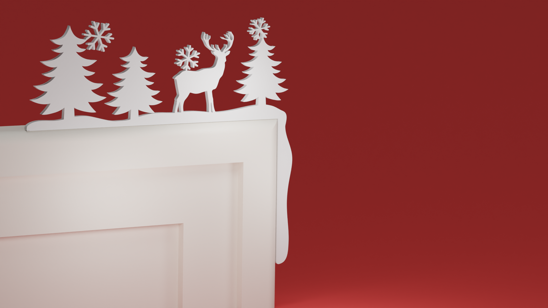 natale porta trim angolo 17 cervo alberi ornamento by maxtee domestico festività 3D print model - Mito3D