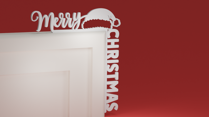 weihnachten tür trimmen ecke 15 fröhlich hut ornament by abonnieren haushalt feierlichkeiten 3d print model - Mito3D