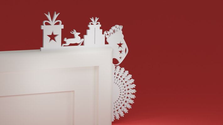 natale porta trim angolo 01 i regali cervo ornamento by maxtee domestico festività 3d print model - Mito3D