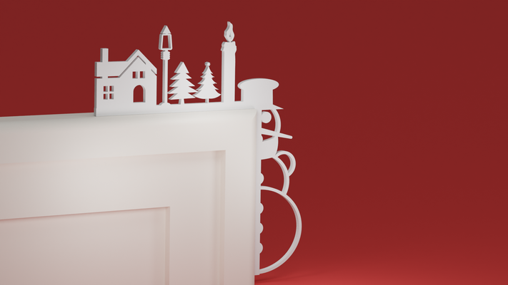 natale porta trim angolo 05 grande pupazzo neve ornamento by maxtee domestico festività 3d print model - Mito3D