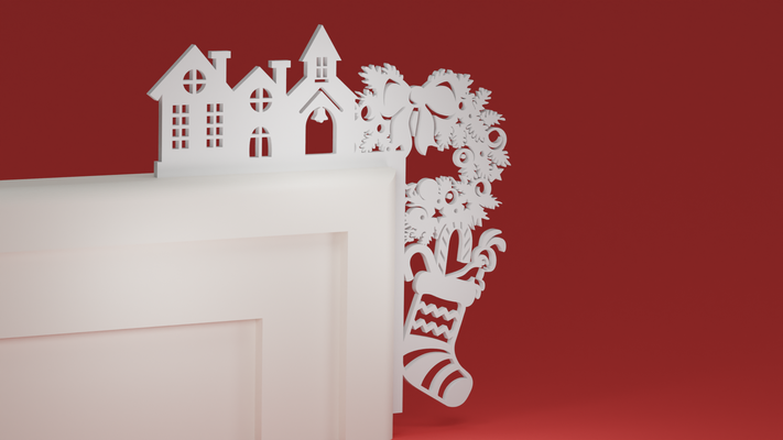 natale porta trim angolo 63 calza ornamento by maxtee domestico festività 3d print model - Mito3D