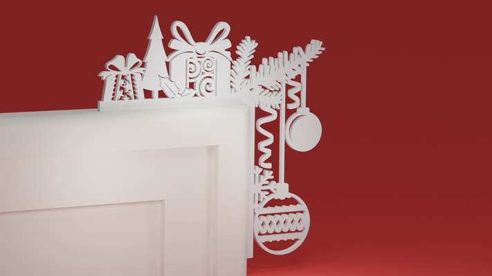 natale porta trim angolo 61 i regali ornamento by maxtee domestico festività 3d print model - Mito3D