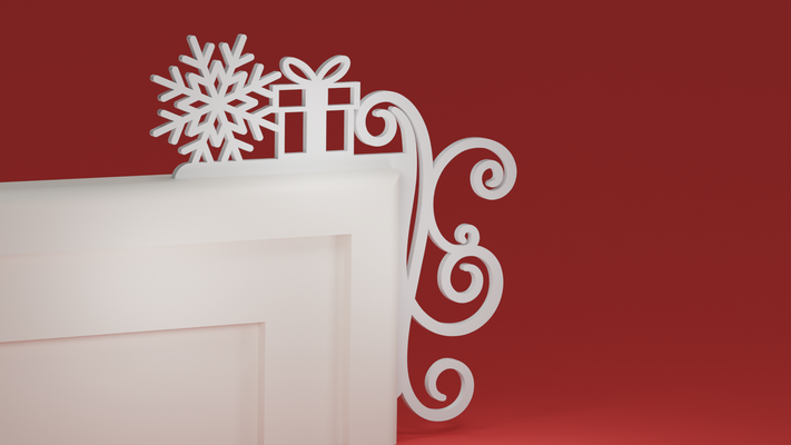 natale porta trim angolo 55 fiocco neve i regali ornamento by maxtee domestico festività 3d print model - Mito3D