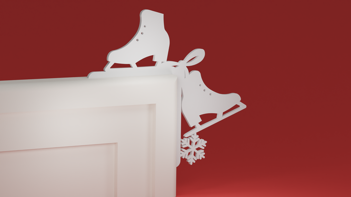 weihnachten tür trimmen ecke 51 eis rollschuhe schneeflocke ornament by abonnieren haushalt feierlichkeiten 3d print model - Mito3D