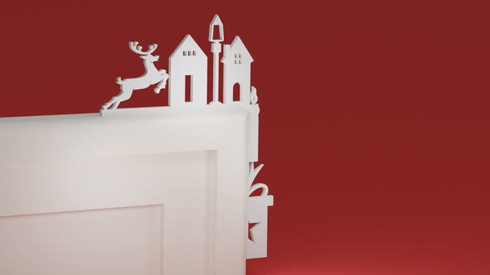 natale porta trim angolo 38 renna ornamento by maxtee domestico festività 3d print model - Mito3D