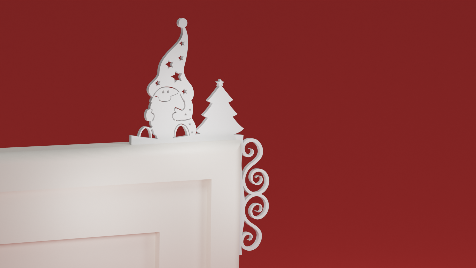 natale porta trim angolo 36 pupazzo neve ornamento by maxtee domestico festività 3D print model - Mito3D