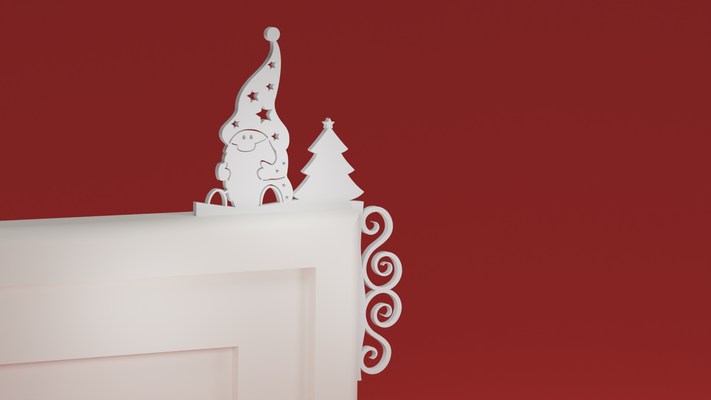 natale porta trim angolo 36 pupazzo neve ornamento by maxtee domestico festività 3d print model - Mito3D