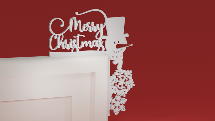 natale porta trim angolo 35 pupazzo neve ornamento by maxtee domestico festività 3d print model - Mito3D