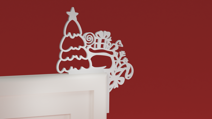 natale porta trim angolo 28 albero i regali ornamento by maxtee domestico festività 3d print model - Mito3D