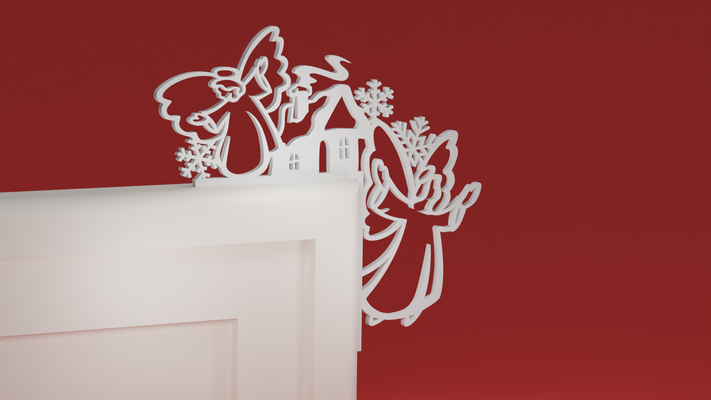 natale porta trim angolo 25 angeli ornamento by maxtee domestico festività 3d print model - Mito3D