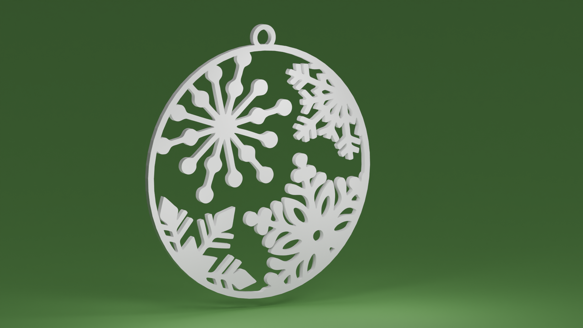 4 snowflakes a bauble christmas tree ornament by maxtee household festivities 3D print model - Mito3D