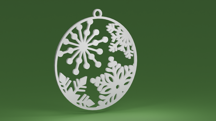 4 fiocchi neve pallina natale albero ornamento by maxtee domestico festività 3d print model - Mito3D