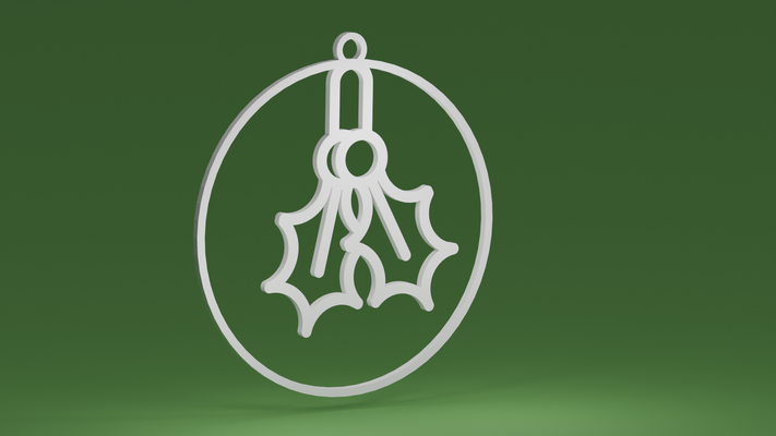 vischio pallina natale albero ornamento by maxtee domestico festività 3d print model - Mito3D