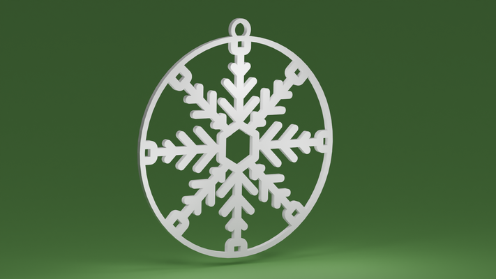 fiocco neve 06 pallina natale albero ornamento by maxtee domestico festività 3d print model - Mito3D