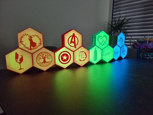 çokgen led by 3d factory tl ev halkı dekor dekorasyon aletli sanat 3d print model - Mito3D