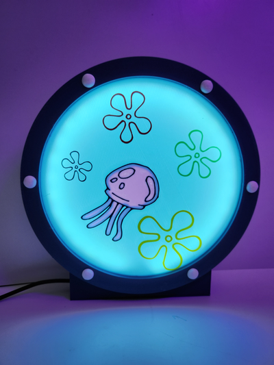 spugna mare portale lightbox by jamboodle arte modelli nautico wholivesinapineappleunderthesea pantaloni quadrati medusa guidato illuminazione cartone animato bambini arredamento 3d print model - Mito3D