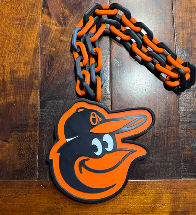 baltimore orioles logo necklace by mcodysims art signs & logos mlb baseball baseballlogo sports charm necklacependant 3d print model - Mito3D