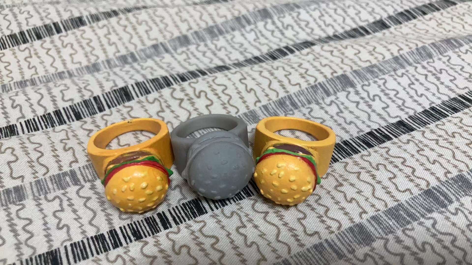 hamburger anel by moda argolas 3D print model - Mito3D