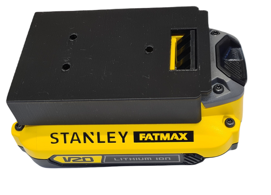 stanley v20 lithium ion batterie halter unterstützung by boohoo werkzeuge batteriehalter montieren werkzeug zubehörteil 3d print model - Mito3D