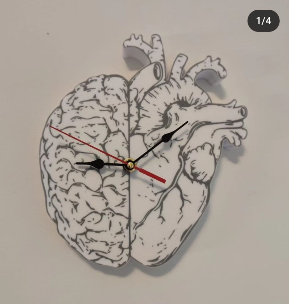 orologio cervello cuore by 3d da-co art 2d 3D print model - Mito3D