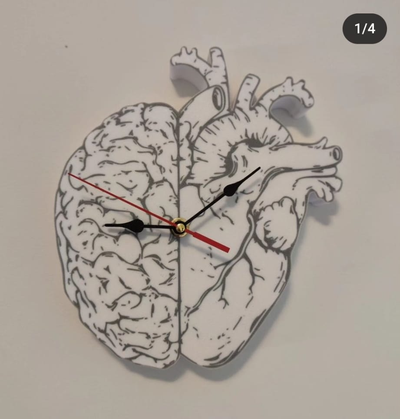 orologio cervello cuore by 3d da-co art 2d 3d print model - Mito3D