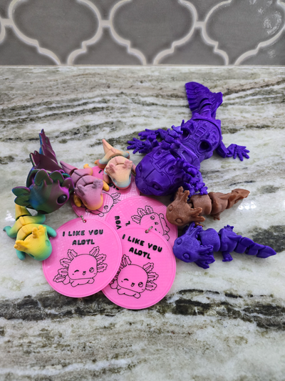 axolotl valentinstag pack etikett by eisenteiche generativ 3d modell my zeichen 3d print model - Mito3D