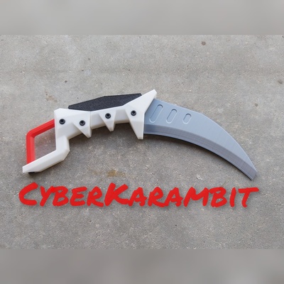 cyber karambit no soutiens colle by oclastaxe accessoires cosplays réplique arme soutenir couteau cyberpunk 2077 3d print model - Mito3D