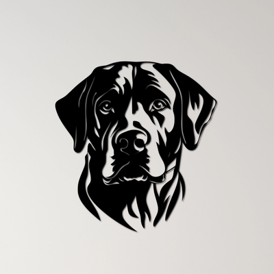 labrador retrato pared arte by ri0m0 2d perro mascota amistoso familia compañero perdiguero leal juguetón animal canino dorado negro chocolate activo nadar guía rail servicio contento enérgico 3d print model - Mito3D