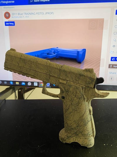2011 blue training pistol prop by drmussy props & cosplays 3d print model - Mito3D