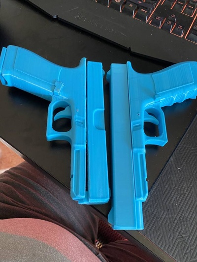 blue training pistol g34 34c by drmussy props & cosplays airsoft cool kookoo prop 3d print model - Mito3D