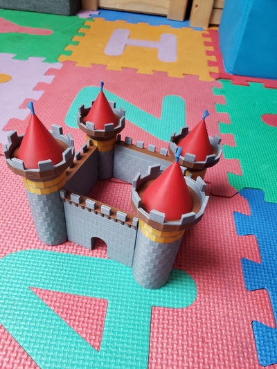 castillo pared compartido by kadrim miniaturas arquitectura paredes multi color conector 3d print model - Mito3D