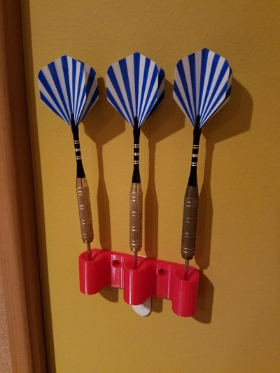 dart rack remix by ben silber hobby & diy sport outdoors hanger mount wallmount darts thingiverse 3d print model - Mito3D