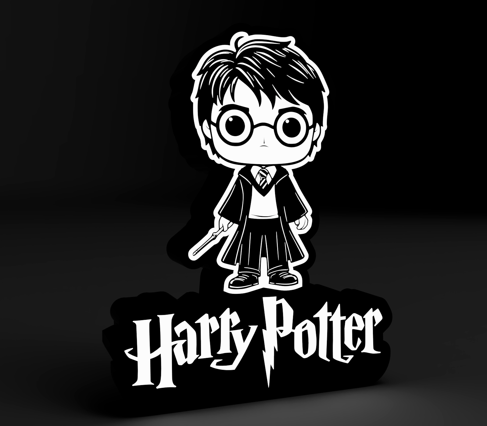 harry vasaio ligthbox guidato lampada by 3dacores giocattoli giochi personaggi hogwarts funko lightbox 3D print model - Mito3D