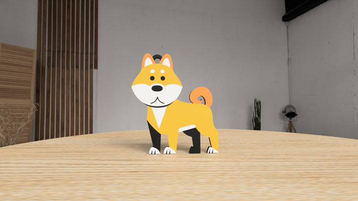 shiba keychain by valeria momo & mattia art 2d dog key love puppy akitainu akita 3d print model - Mito3D