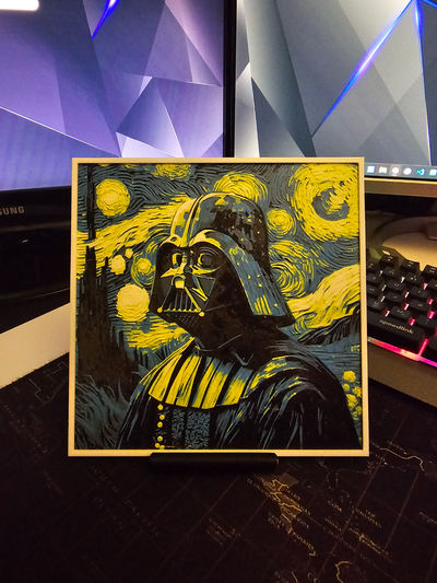 furgone vader fucina cappelli by think3d generativo 3d modello litofania tv film serie stella guerre guerre stellari tonalità 2d arte 2dart darth jedi spada laser luce sciabola gogh vangogh 3d print model - Mito3D