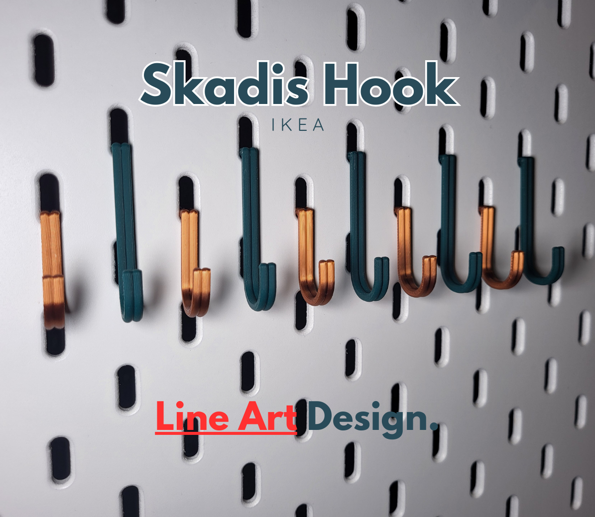 ikea skadis hook by art design 3d hobby & diy sk dis clip 3D print model - Mito3D