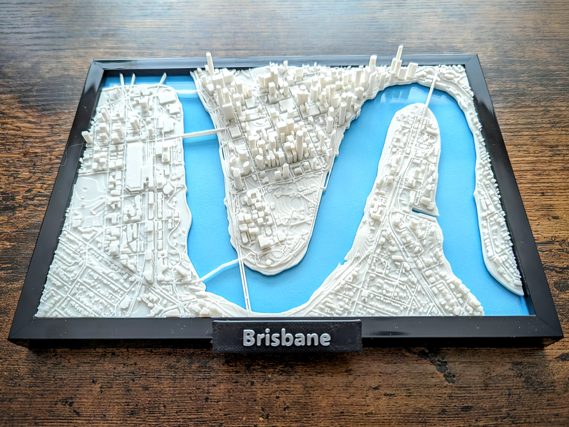 brisbane avustralya 3d minyatür by jarvijar minyatürler mimari queensland qld au nehir çerçeve mini kent şehir manzarası köprü model küçük arazi coğrafya topo topografya harita manzara 3D print model - Mito3D