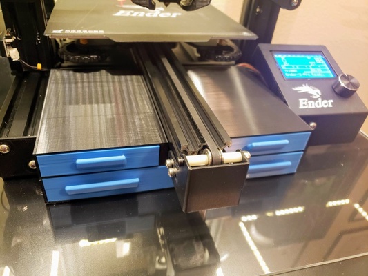 creality ender 3 pro- dual double drawers by user 2237979442 3d printer accessories drawer ender3 thingiverse crealityender3 3d print model - Mito3D