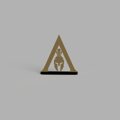 asesino credo odisea logo estante soporte by lockwick arte señales logos assassinscreed videojuego escultura popular cultura 3d print model - Mito3D