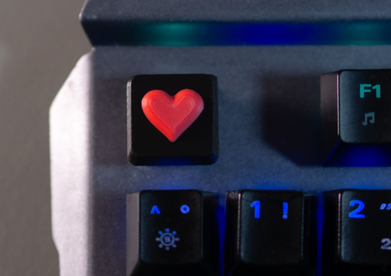 valentines cœur keycap cerise mx by leif3d ménage bureau valentin 3d print model - Mito3D